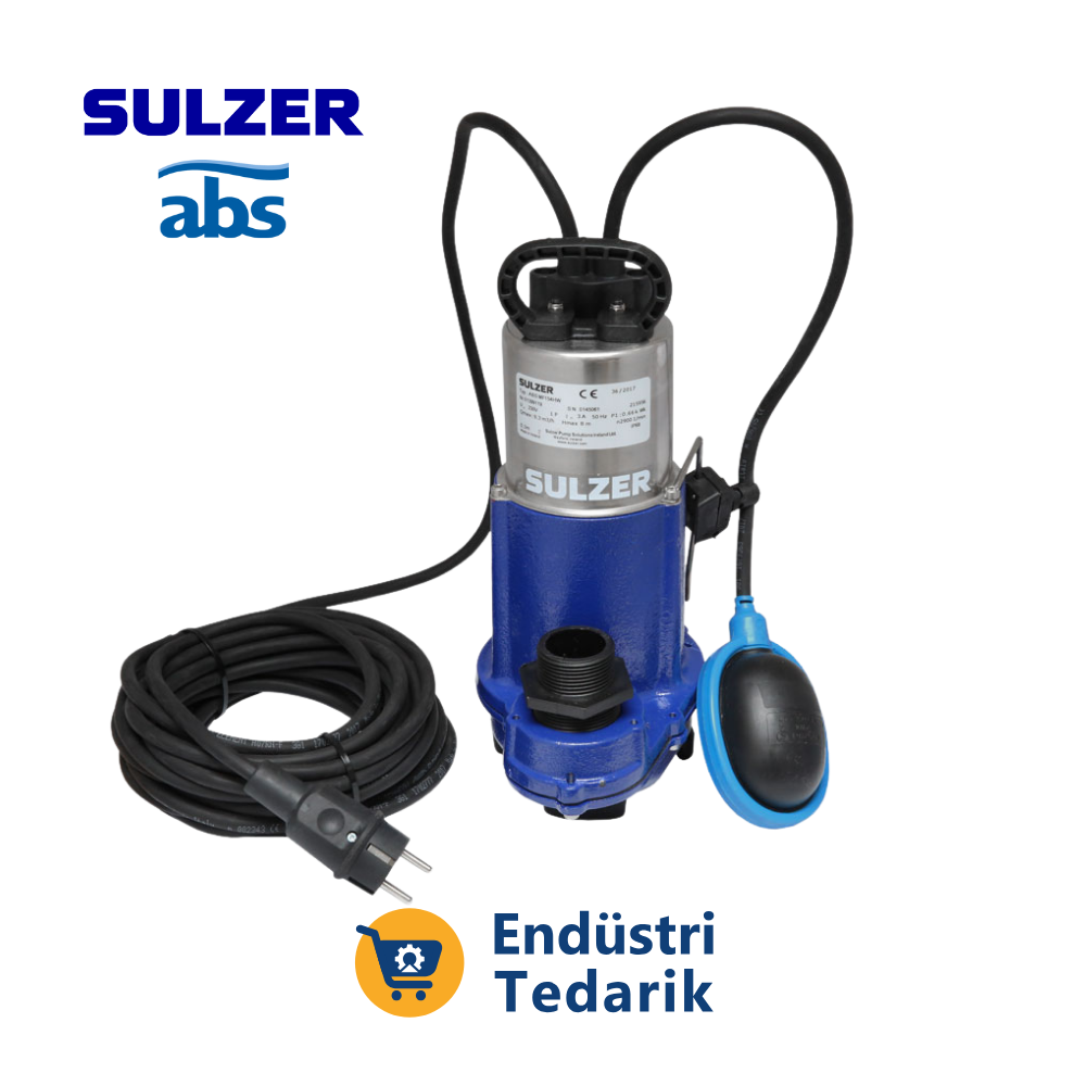 SULZER ABS MF 154 WKS Monafaze + Flatörlü Döküm Atıksu Dalgıç Pompa