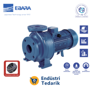EBARA 3D 40-125/2.2 Trifaze Monoblok Yatay Tek Kademeli Döküm Santrifüj Pompa