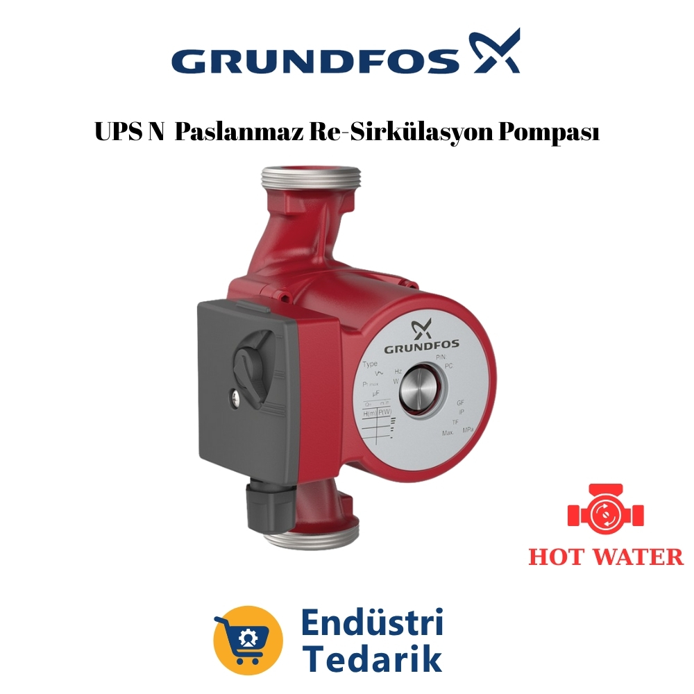 GRUNDFOS UPS 25-40 N 180 Paslanmaz Çelik Resirkülasyon Pompası - 96913060
