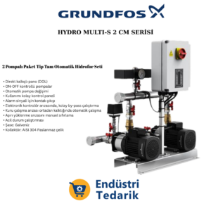 GRUNDFOS Hydro Multi-S 2 CM3-6 UC A-B-H Monafaze Çift Pompalı Tam Otomatik Hidrofor Seti