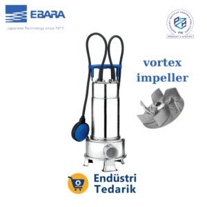 EBARA RIGHT 100 MA Komple Paslanmaz Açık (Vortex) Fanlı Atıksu Dalgıç Pompa
