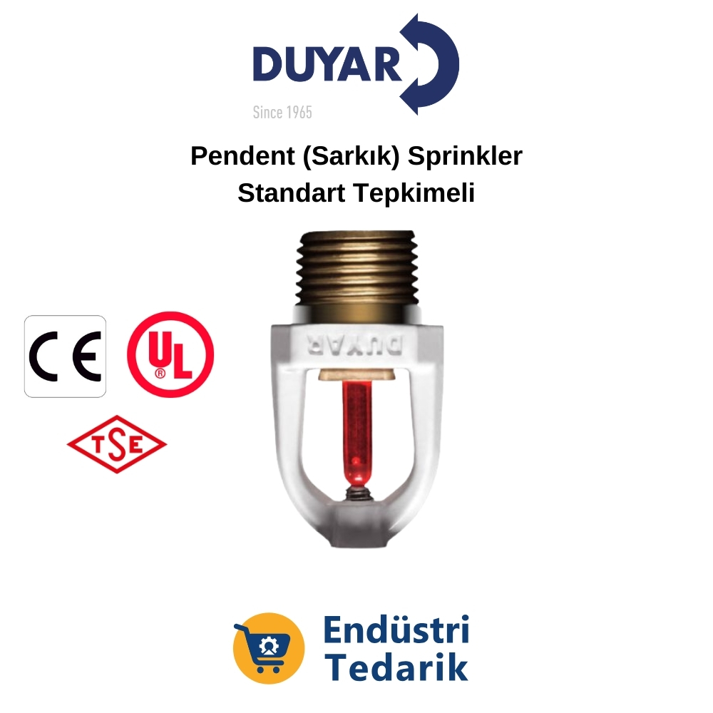 Duyar Pendent (Sarkık) Sprinkler DY-3327 K - 5,6 (80) - ½” NPT (15 mm) - Pirinç (Standart Tepkimeli)