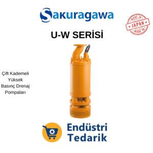 SAKURAGAWA U-W Serisi; U-232AW (2.2kW) Çift Kademeli Yüksek Basınç Drenaj Dalgıç Pompası