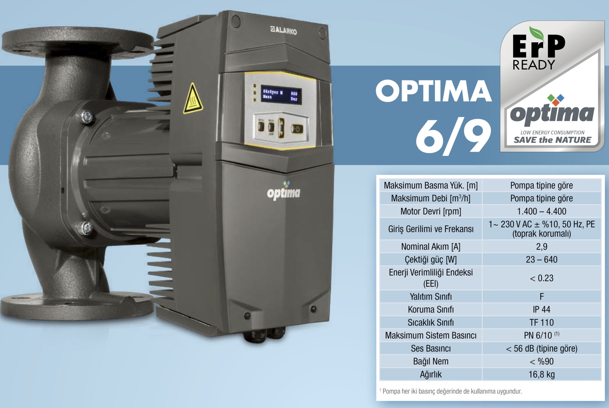 Alarko OPTIMA 6/9 Frekans Kontrollü Sirkülasyon Pompası - Görsel 2
