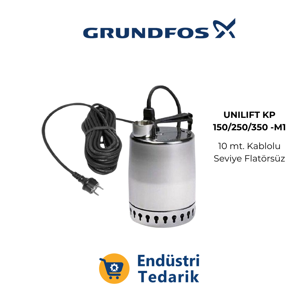 GRUNDFOS KP 150-M1 Flatörsüz Paslanmaz Çelik Drenaj Dalgıç Pompa
