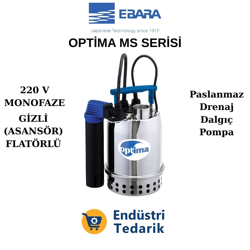 EBARA OPTİMA MS (Asansör Flatörlü) Paslanmaz Çelik Drenaj Pompası - 1752100000