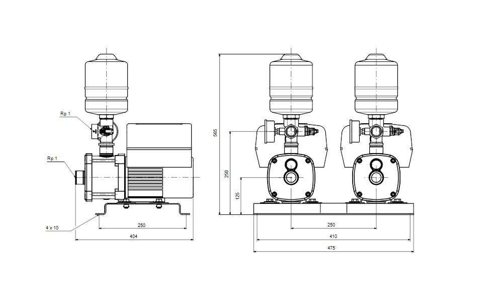GRUNDFOS CMBE TWIN 3-93 Entegre Frekans Kontrollü 2 Pompalı Hidrofor Seti - 99219421 - Görsel 3