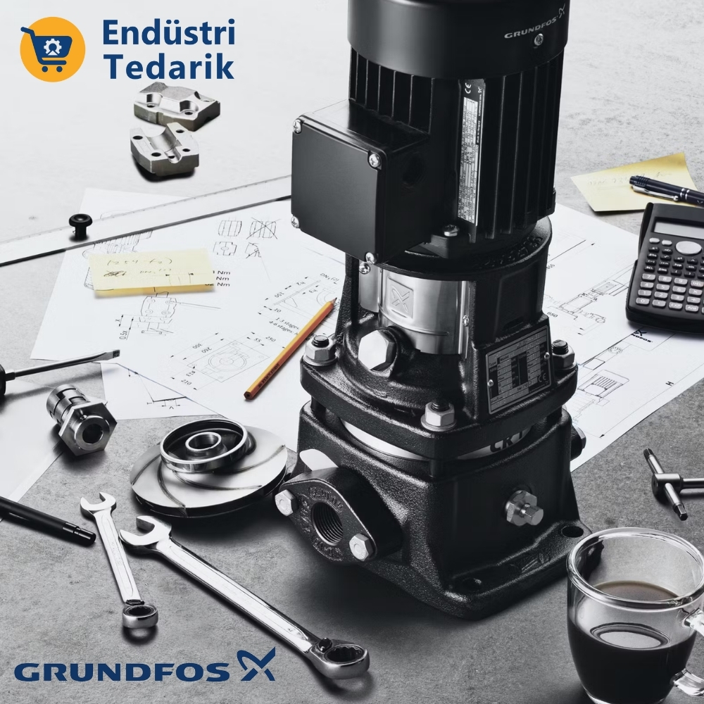 Grundfos CR 5-15 A-FGJ-A-E-HQQE Dikey Kademeli Santrifüj Yüksek Basınç Pompası 96513386 - Görsel 5
