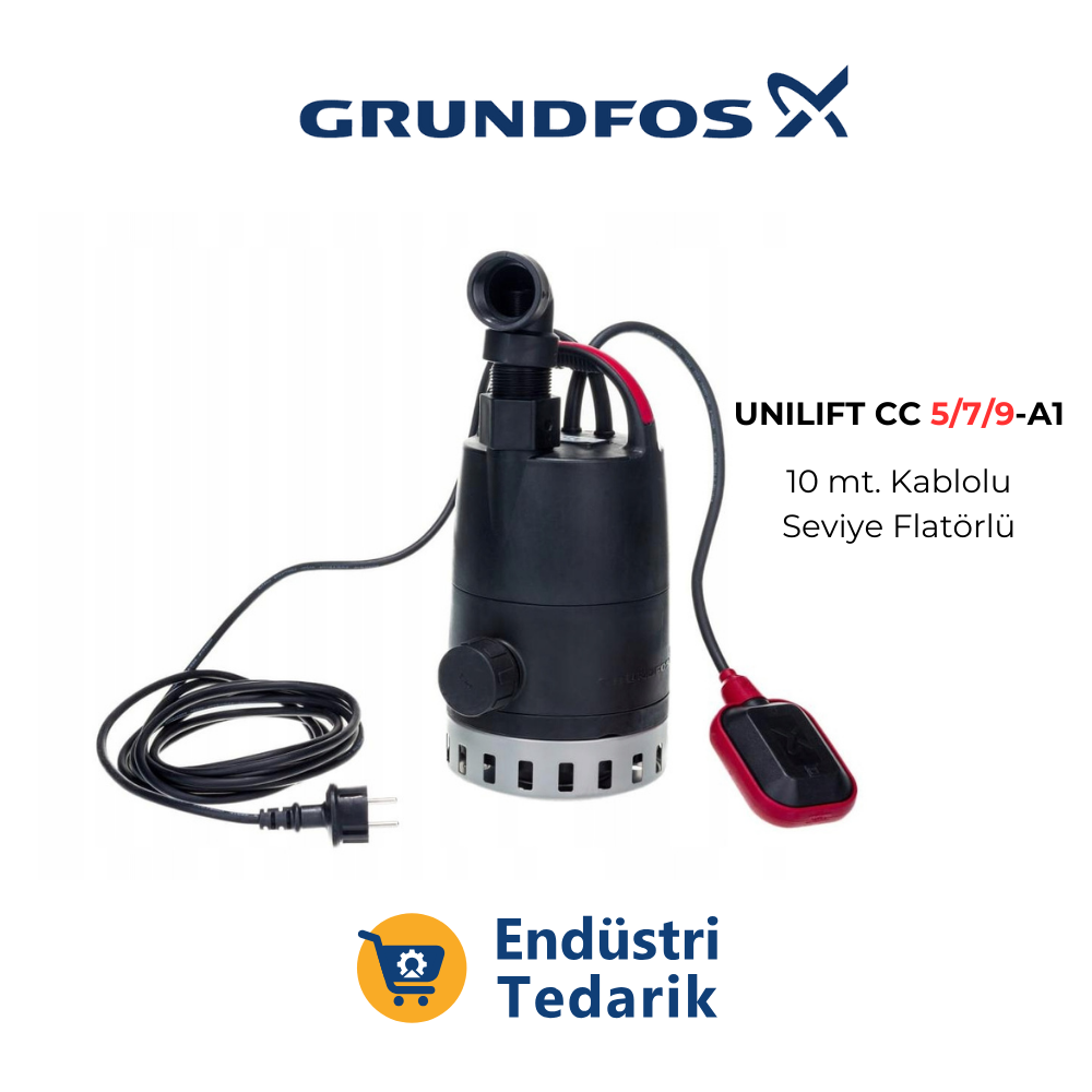 GRUNDFOS CC5-A1 (Flatörlü) Pis Su Drenaj Dalgıç Pompa