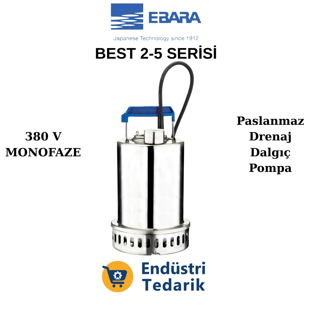 EBARA BEST/A 2 (380V) Paslanmaz Çelik Drenaj Dalgıç Pompa - 1721091204A