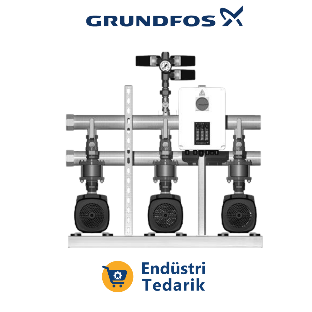 GRUNDFOS Hydro Multi-S 3 CM10-4 U4 A-B-H Trifaze Üç Pompalı Tam Otomatik Hidrofor Seti - Görsel 3
