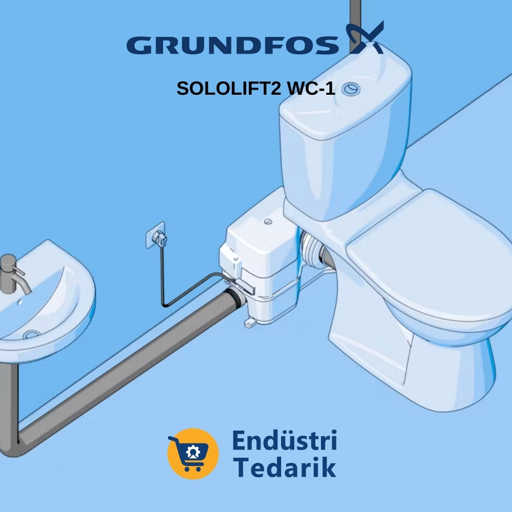 GRUNDFOS SOLOLIFT2 WC-1TABAN STANDLI TUVALET İÇİN TERFİ İSTASYONU - 97775314 - Görsel 3