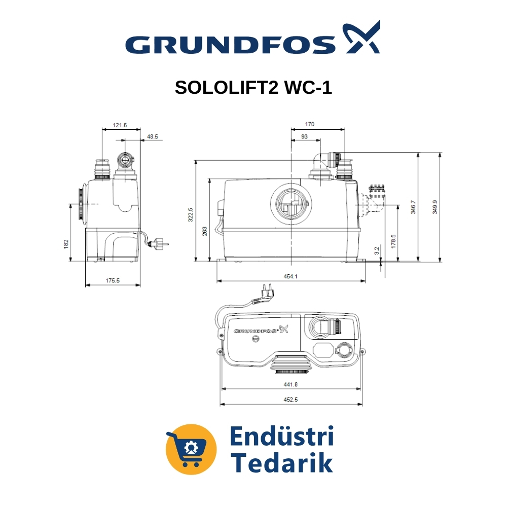 GRUNDFOS SOLOLIFT2 WC-1TABAN STANDLI TUVALET İÇİN TERFİ İSTASYONU - 97775314 - Görsel 4