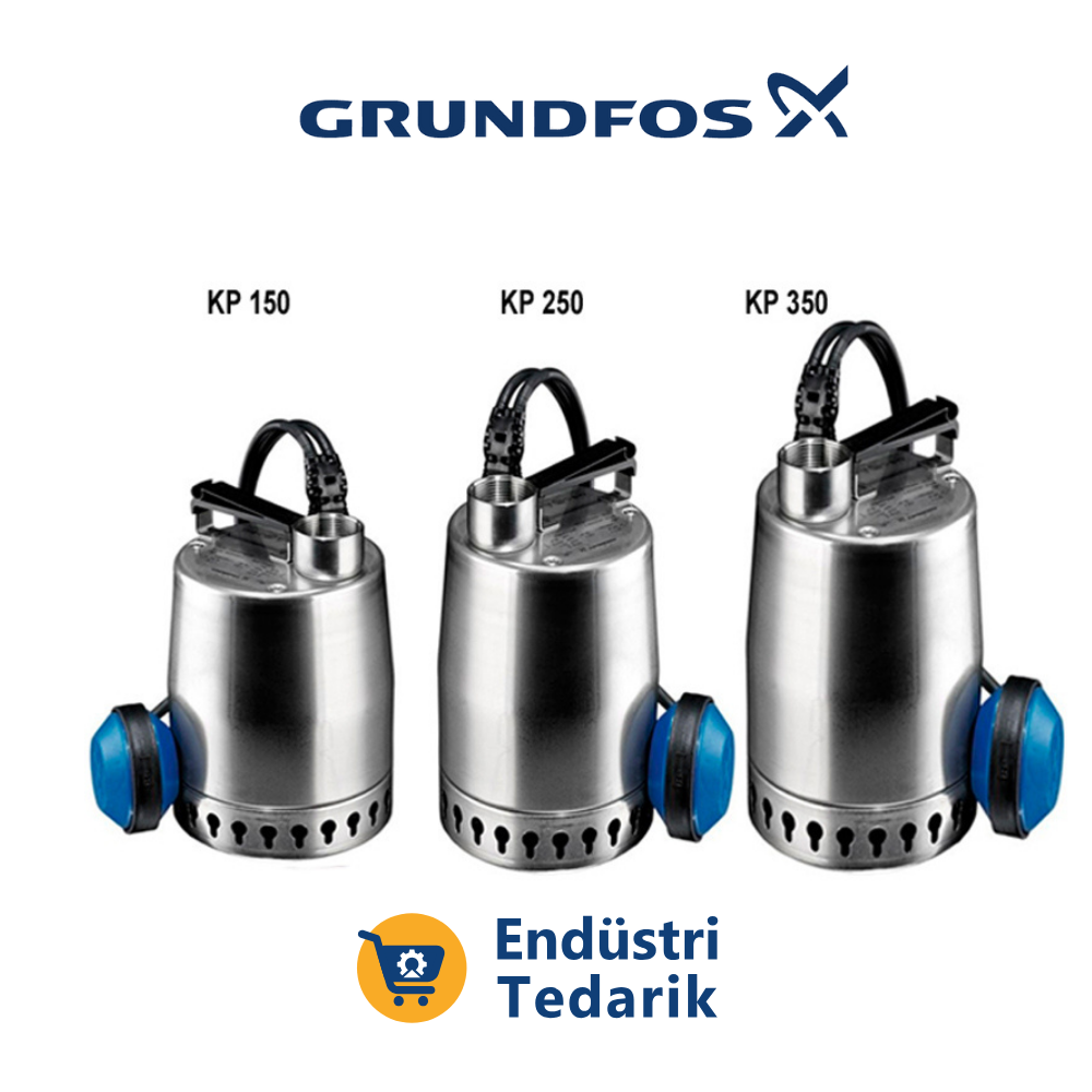 GRUNDFOS KP250 A-1 Flatörlü Paslanmaz Çelik Drenaj Dalgıç Pompa - Görsel 5