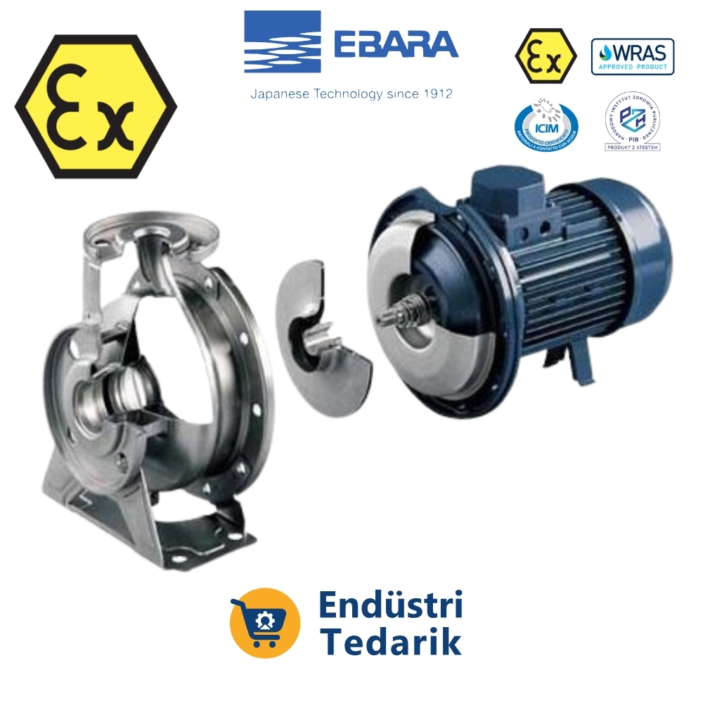 EBARA 3LS 40-160/4.0 EXPROOF Ara Flanşlı Yatay Tek Kademeli AISI 316 Paslanmaz Çelik Santrifüj Pompa - 1327550004I_EX - Görsel 5