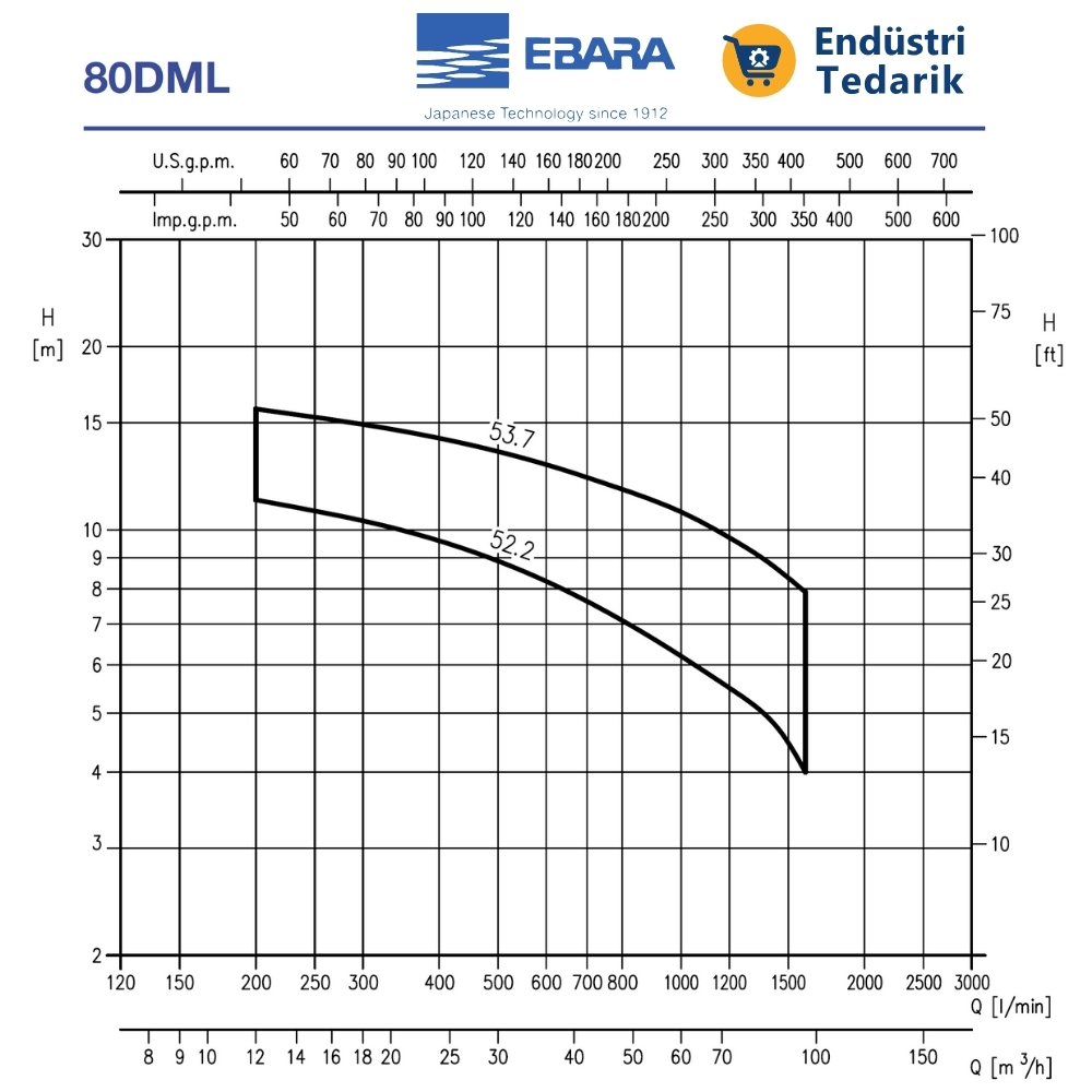 EBARA 80 DML 52.2 Atıksu Dalgıç Pompa - Görsel 2