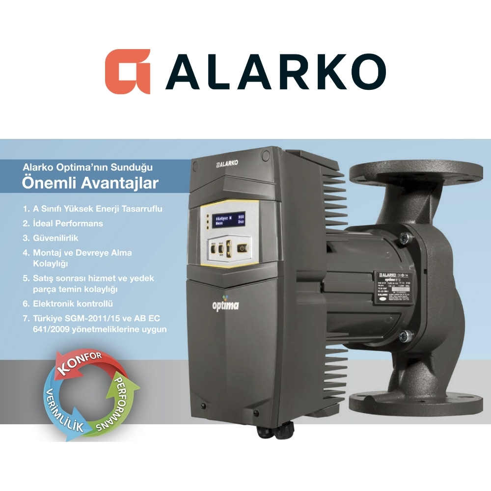Alarko OPTIMA 4/12 Frekans Kontrollü Sirkülasyon Pompası - Görsel 6