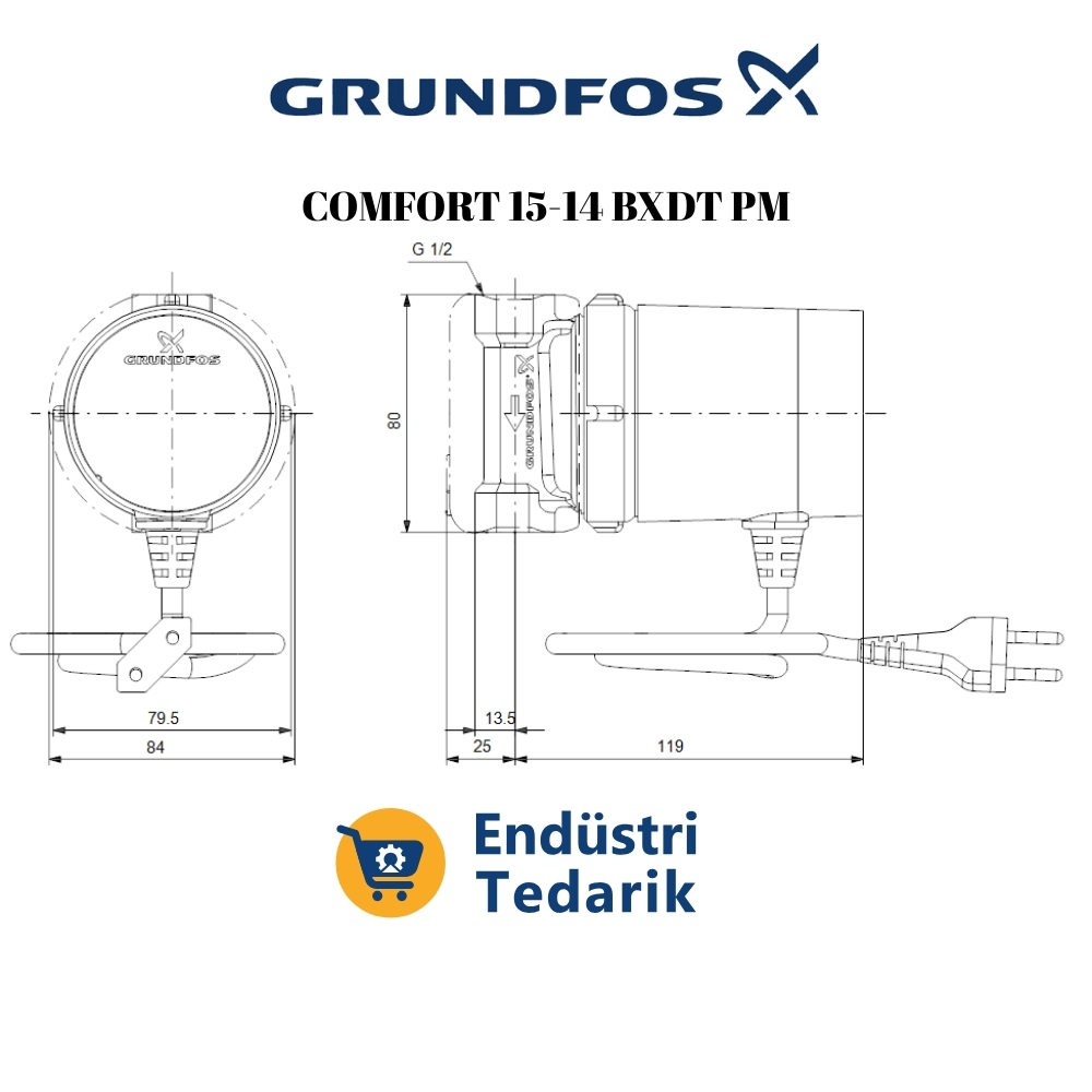 GRUNDFOS COMFORT 15-14 B Resirkülasyon Pompası - 97916771 - Görsel 4