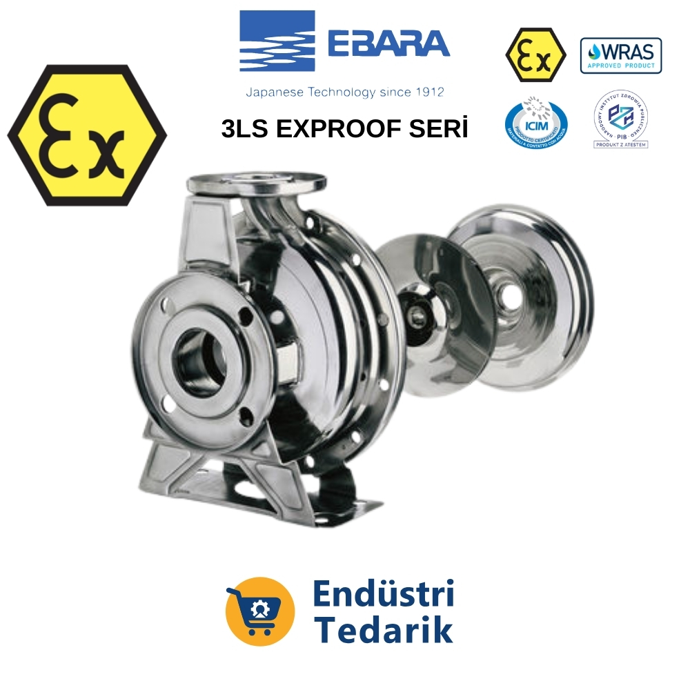 EBARA 3LS 40-160/4.0 EXPROOF Ara Flanşlı Yatay Tek Kademeli AISI 316 Paslanmaz Çelik Santrifüj Pompa - 1327550004I_EX - Görsel 7