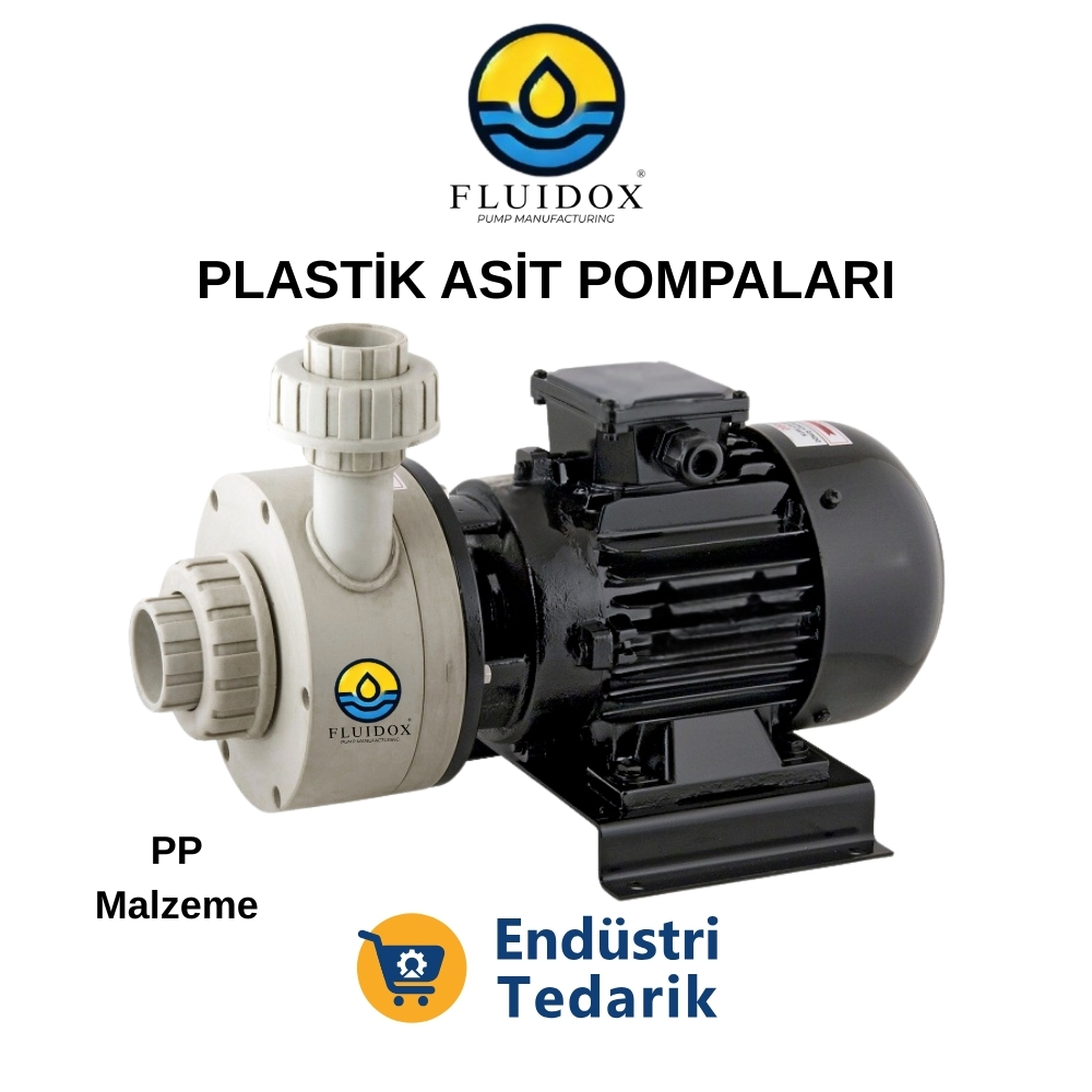 FLUIDOX FLX P-1100 PP (1.1kW) Kimyasal Plastik Asit Pompası