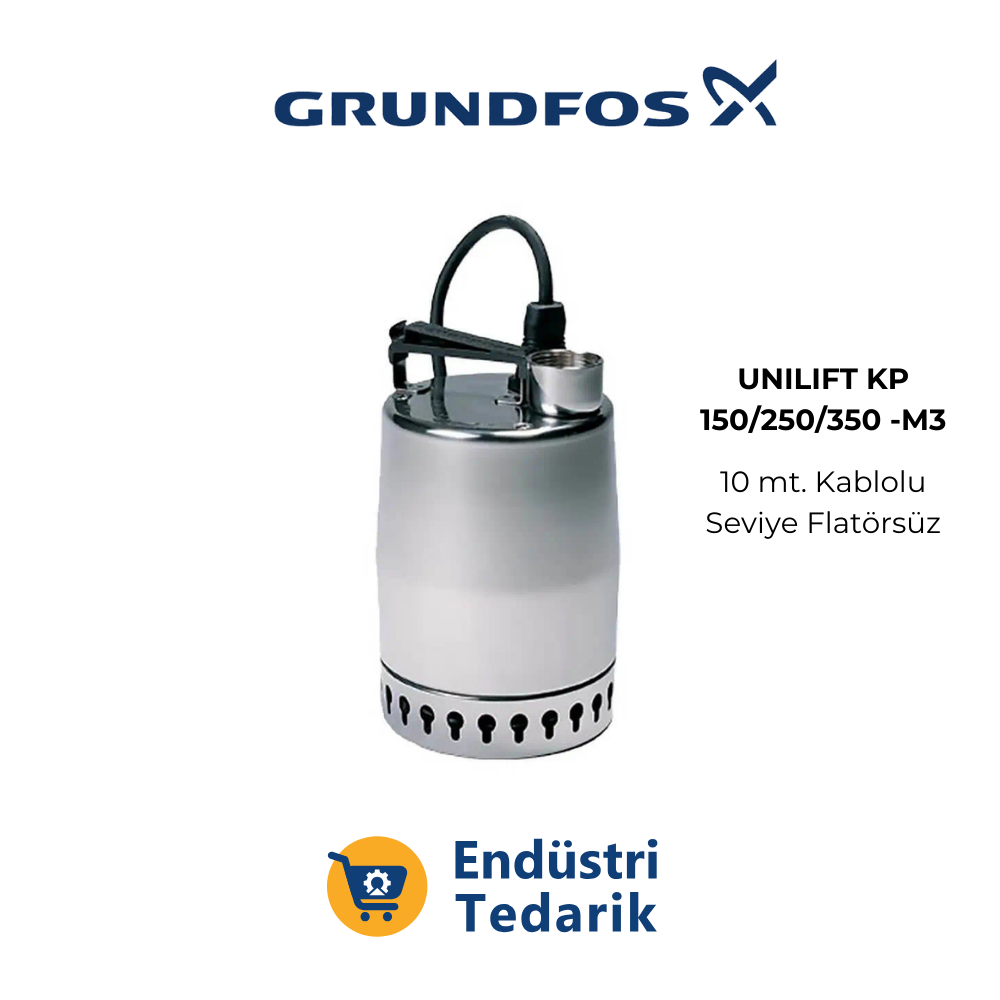 GRUNDFOS KP 350-M3 Flatörsüz Paslanmaz Çelik Drenaj Dalgıç Pompa