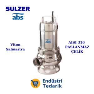 SULZER ABS IP900 D Trifaze (380V) AISI 316 Paslanmaz Agresif Atıksu Dalgıç Pompa